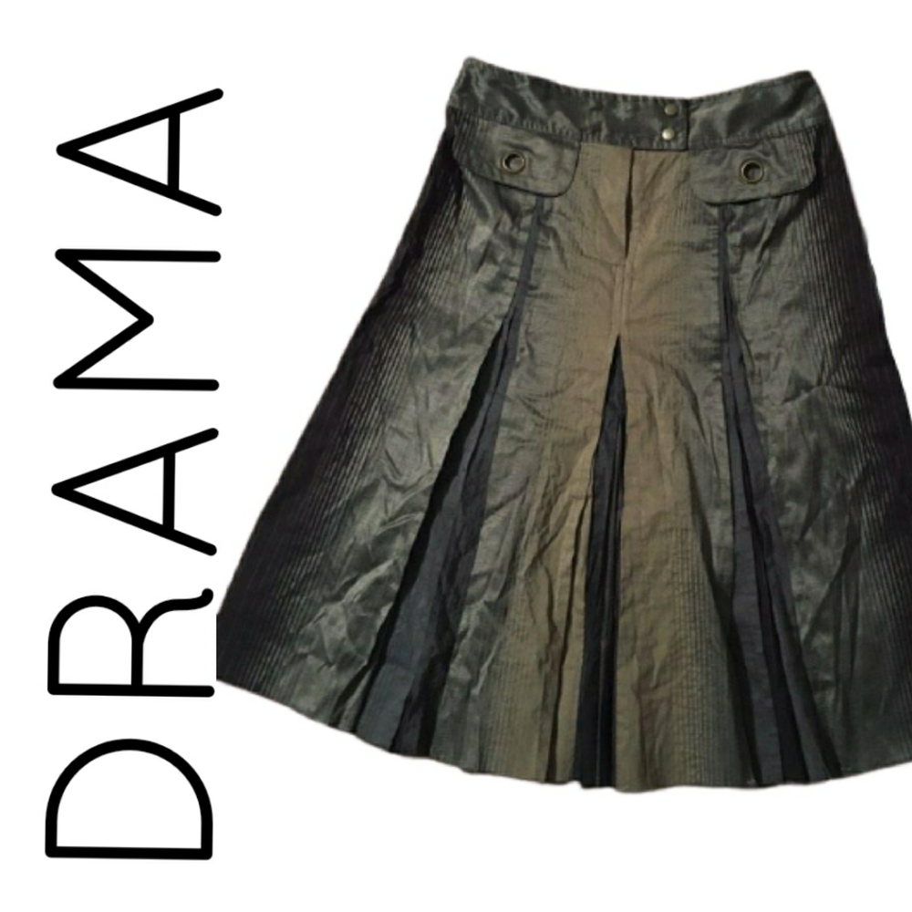 Grey Brown and Black Skirt DRAMA